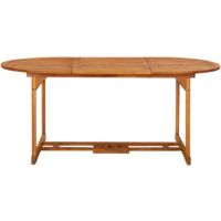 vidaXL Garden Dining Table 180x90x75 cm Solid Acacia Wood - Brown