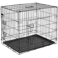 @Pet Dog Crate Metal 63x44x50.5 cm Black 15001 - Black