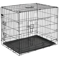 @Pet Dog Crate Metal 50.8x30.5x35.5 cm Black 15006 - Black