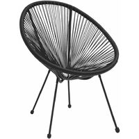 vidaXL Garden Moon Chairs 2 pcs Rattan Black - Black