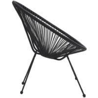 vidaXL Garden Moon Chairs 2 pcs Rattan Black - Black