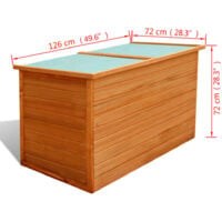 vidaXL Garden Storage Box 126x72x72 cm Wood - Brown