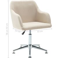 vidaXL Swivel Office Chair Cream Fabric - Cream