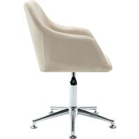 vidaXL Swivel Office Chair Cream Fabric - Cream