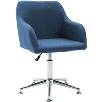 vidaXL Swivel Office Chair Blue Fabric - Blue