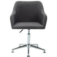 vidaXL Swivel Office Chair Dark Grey Fabric - Grey
