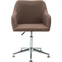 vidaXL Swivel Office Chair Brown Fabric - Brown