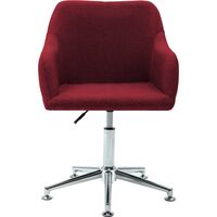 vidaXL Swivel Office Chair Wine Red Fabric - Red