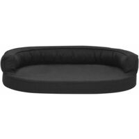 vidaXL Ergonomic Dog Bed Mattress 75x53 cm Linen Look Black