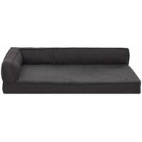 vidaXL Ergonomic Dog Bed Mattress 90x64 cm Linen Look Fleece Black - Black