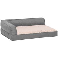 vidaXL Ergonomic Dog Bed Mattress 60x42 cm Linen Look Fleece Grey