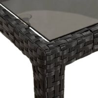 vidaXL Garden Table 150x90x75 cm Tempered Glass and Poly Rattan Black