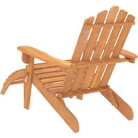 vidaXL Garden Adirondack Chair with Footrest Solid Acacia Wood - Brown