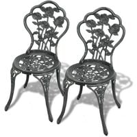 vidaXL Bistro Chairs 2 pcs Cast Aluminium Green - Green