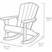 Keter Adirondack Rocking Chair Troy Graphite - Anthracite