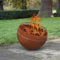 Esschert Design Fire Pit Ball Stripes Rust - Brown