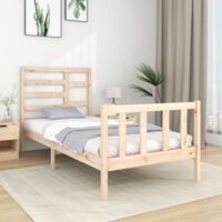 Bed Frame without Mattress Solid Wood 90x190 cm Single vidaXL