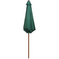 vidaXL Parasol 270x270 cm Wooden Pole Green - Green