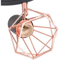 vidaXL Ceiling Lamp with 3 Spotlights E14 Black and Copper - Black
