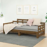 Pull-out Day Bed without Mattress Honey Brown 2x(90x190) cm vidaXL