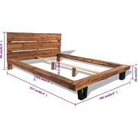 vidaXL Bed Frame Solid Acacia Wood 140x200 cm - Brown