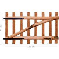 vidaXL Single Fence Gate Impregnated Hazel Wood 100x60 cm - Brown