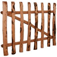 vidaXL Single Fence Gate Impregnated Hazel Wood 100x60 cm - Brown
