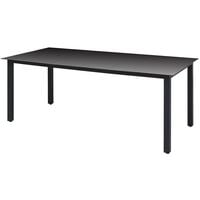 vidaXL Garden Table Black 190x90x74 cm Aluminium and Glass - Black