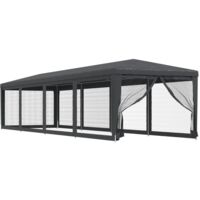 Party Tent with 10 Mesh Sidewalls Anthracite 3x12 m HDPE vidaXL