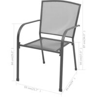 vidaXL Stackable Garden Chairs 2 pcs Steel Grey - Anthracite