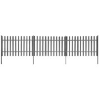 vidaXL Picket Fence with Posts 3 pcs WPC 600x100 cm