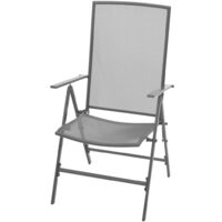 vidaXL Stackable Garden Chairs 2 pcs Steel Grey - Anthracite