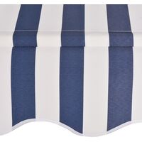 vidaXL Manual Retractable Awning 150 cm Blue and White Stripes - Blue