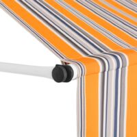 vidaXL Manual Retractable Awning 200 cm Yellow and Blue Stripes - Yellow