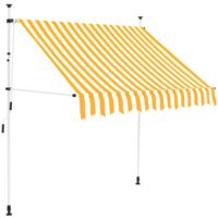 vidaXL Manual Retractable Awning 150 cm Orange and White Stripes - Orange