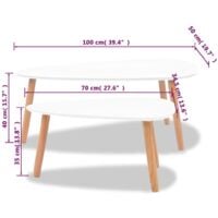 vidaXL Coffee Table Set 2 Pieces Solid Pinewood White - White