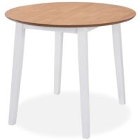 vidaXL Dining Set MDF and Rubberwood White 5 Pieces - White