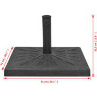 vidaXL Parasol Base Resin Square Black 19 kg - Black