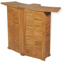 vidaXL Folding Bar Table 155x53x105 cm Solid Teak Wood - Brown