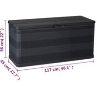 vidaXL Garden Storage Box Black 117x45x56 cm - Black