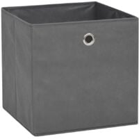 vidaXL Storage Boxes Non-woven Fabric 32x32x32 cm Grey 4 pcs - Grey