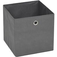 vidaXL Storage Boxes Non-woven Fabric 32x32x32 cm Grey 4 pcs - Grey