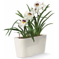 LECHUZA Table Planter Delta 20 ALL-IN-ONE White High Gloss 15560 - White