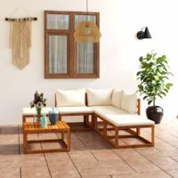 6 Piece Garden Lounge Set with Cushions Solid Wood Acacia (UK/IE/FI/NO only) vidaXL