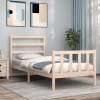 Bed Frame without Mattress 90x190 cm Single Solid Wood Pine vidaXL