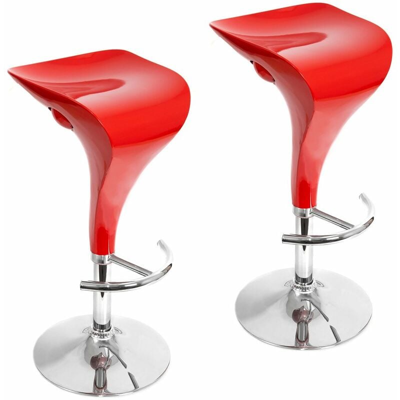 2x Taburetes De cocina comedor bar moderno altura ajustable 360° rojo