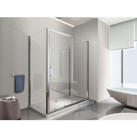 NALA Douche de 6 mm avec deux parois fixes et une porte coulissante (receveur de douche non inclu) - 65-67,5 fixes x 165-170 coulissante (1/4)