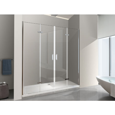 NALA - Porte de douche pliante avec ouverture à quatre porte H 190 - 158-161,5 cm (1/4)