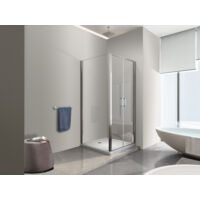 NALA Douche de 6 mm avec un paroi fixe laterale et porte type saloon (receveur non inclu) - 67,5-70 fixe x 82-85 saloon