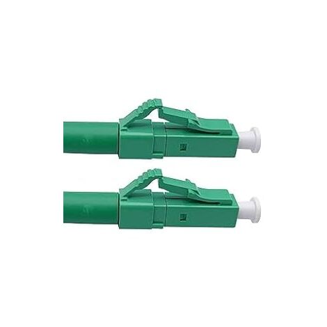 Elfcam - Câble Fibre Optique LC/APC à LC/APC - 0,5m (Blanc), Jarretière Optique Simplex Monomode 9/125μm LSZH